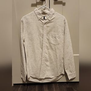Used Medium J.Crew Factory/Mercantile Slim marled-cotton shirt in Ivory Marl